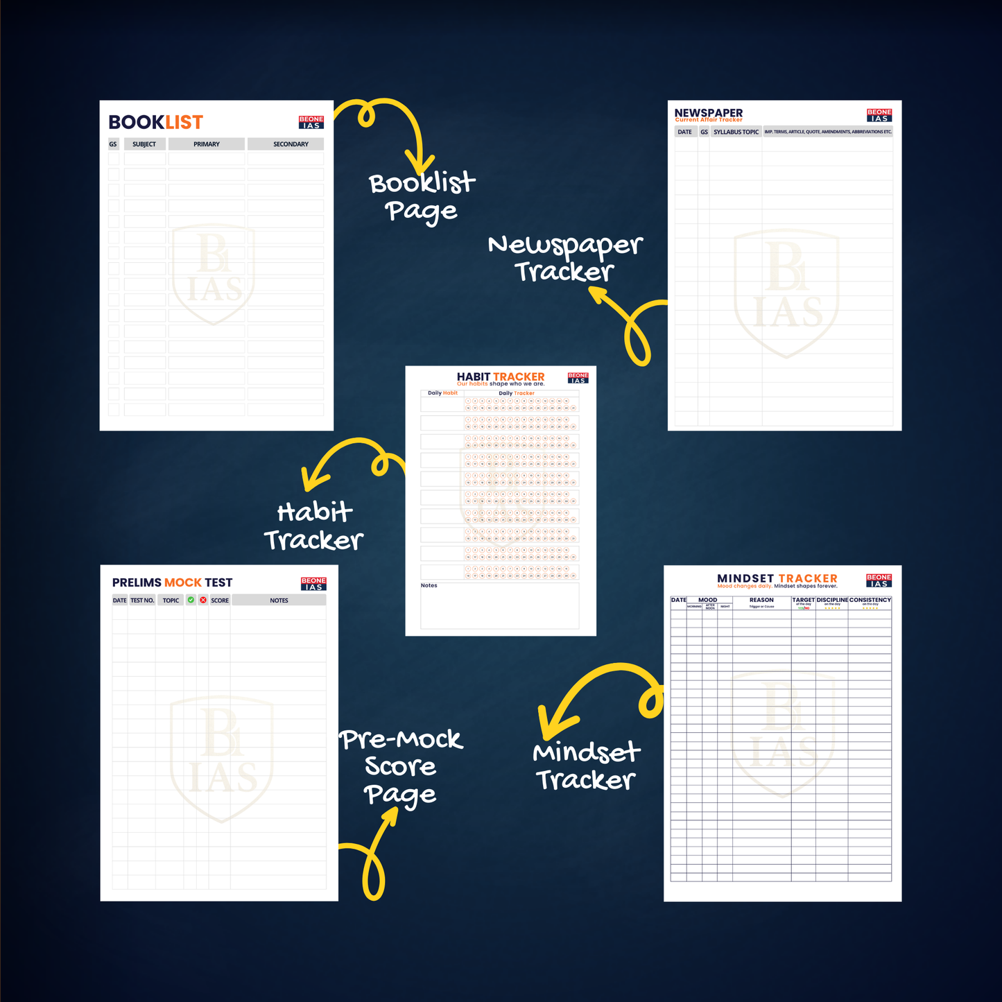 UPSC Planner (Digital Print-Ready Templates) β Personalized Study Planner for IAS/IPS/IFS Aspirants | BeOneIAS